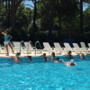 Bambini nuotano in piscina, adulti li osservano.